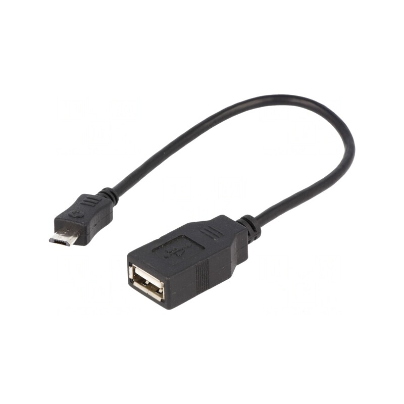 Cablu OTG USB 2.0 0,2m Negru | Electronic-mag.ro | Componente Electronice