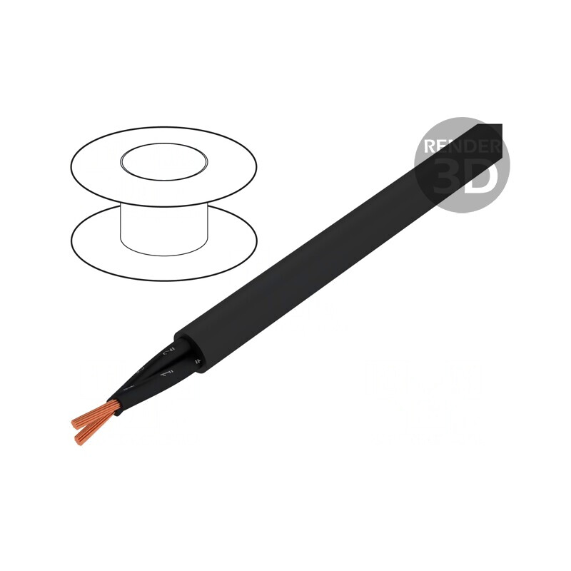 Cablu Neecranat ÖPVC-OZ 2x1mm2 Negru | Electronic-mag.ro | Componente Electronice