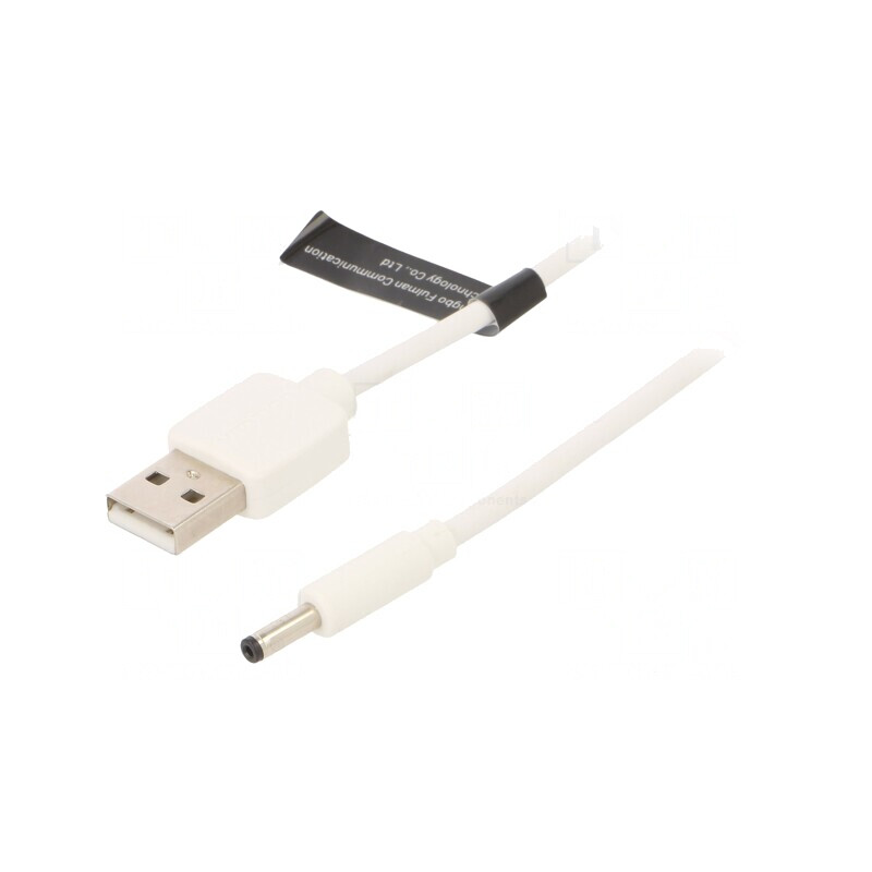 Cablu USB A la DC 3.5/1.35 Alb 1m Cupru | Electronic-mag.ro | Componente Electronice Cablu USB A la DC 3.5/1.35 Alb 1m Cupru | Electronic-mag.ro | Componente Electronice
