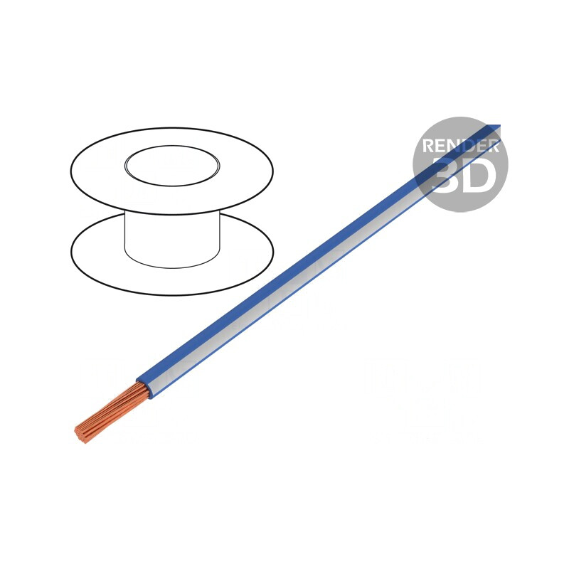 Cablu Electric H05V2-K Litat 1mm2 Albastru-Alb PVC 300V/500V | Electronic-mag.ro | Componente Electronice