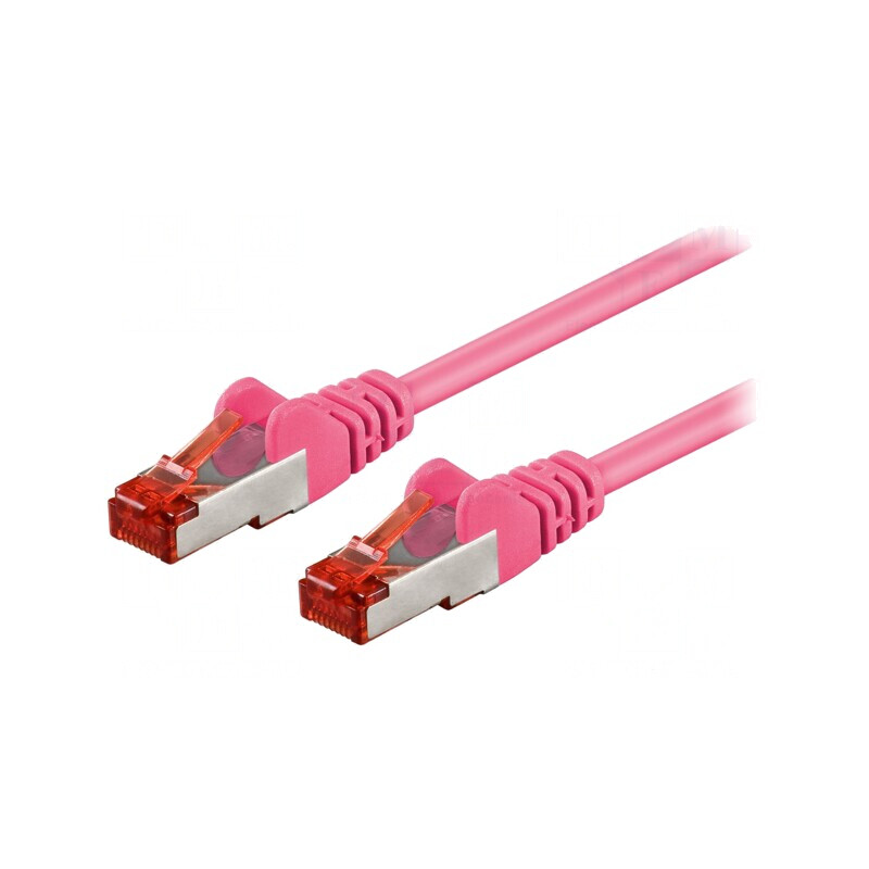 Patch Cord S/FTP Cat6 Roz 0.5m PVC | Electronic-mag.ro | Componente Electronice