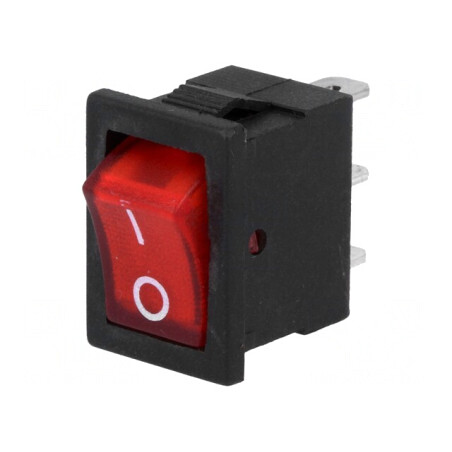 Rocker Switch ON-OFF Red Neon Lamp 3A 250V | Electronic-mag.ro | Componente Electronice