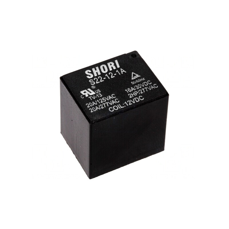Releu Electromagnetic SPST-NO 12VDC 17A 277VAC PCB | Electronic-mag.ro | Componente Electronice