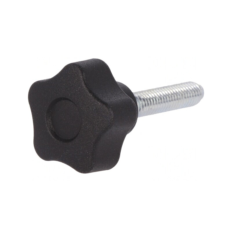 Buton de Reglare Negru Ø25mm M6 | Electronic-mag.ro | Componente Electronice