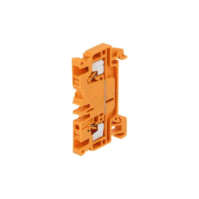 Conector de Șine 2.5mm2, 2 Borne, Portocaliu TS35 | Electronic-mag.ro | Componente Electronice