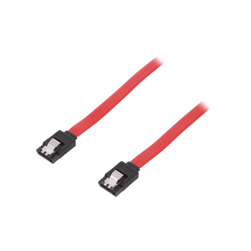 Cablu SATA 500mm Roșu Cu Ambele Mufe | Electronic-mag.ro | Componente Electronice