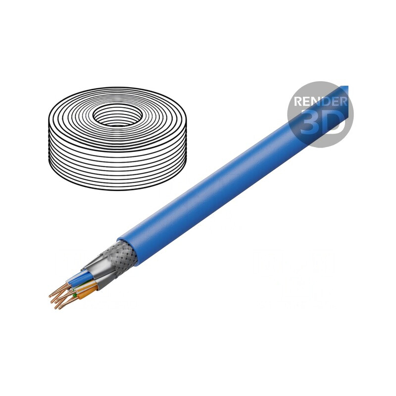 Cablu S/FTP Cat6a 50m Cupru LSZH Albastru | Electronic-mag.ro | Componente Electronice