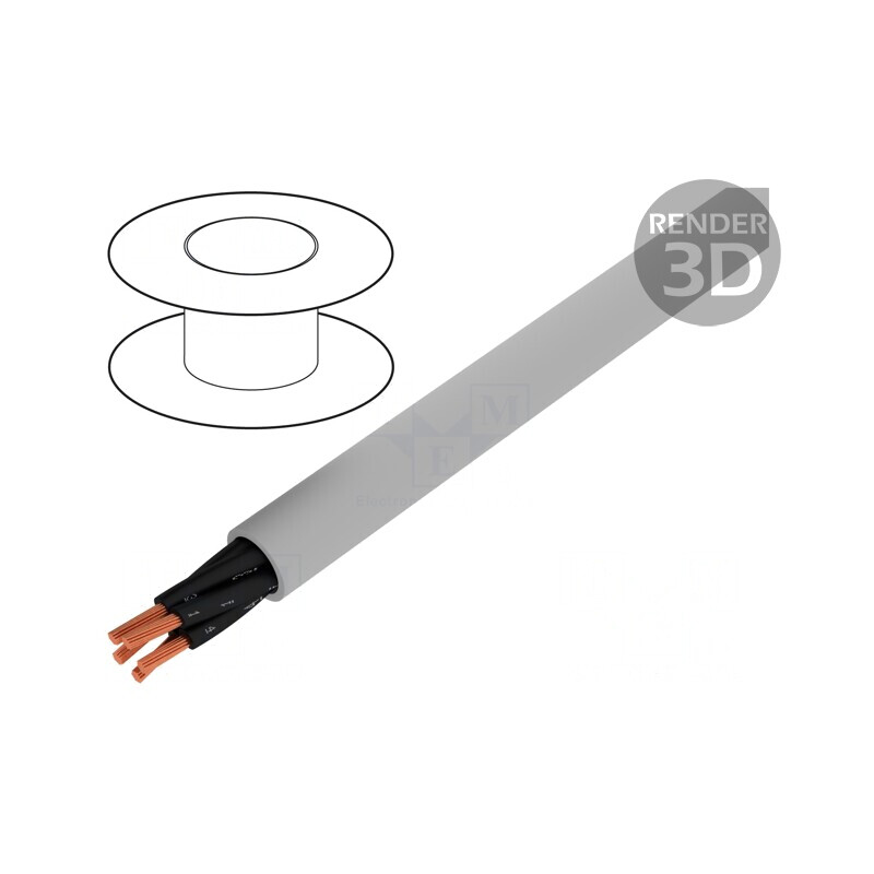Cablu JZ-500 5x0.5mm2 Neecranat Gri 300V/500V | Electronic-mag.ro | Componente Electronice