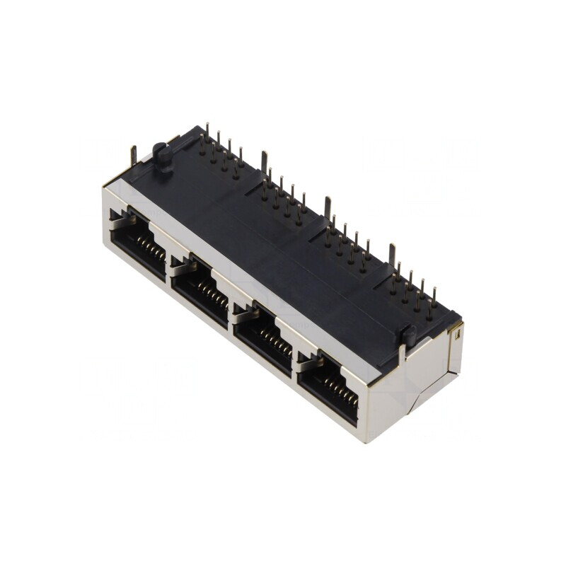 Soclu RJ45 Ecranat 8p8c THT 90° | Electronic-mag.ro | Componente Electronice