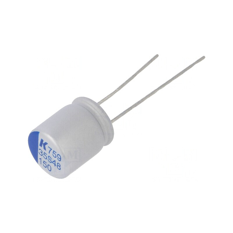 Condensator Polimeric Low ESR 150uF 35V THT | Electronic-mag.ro | Componente Electronice