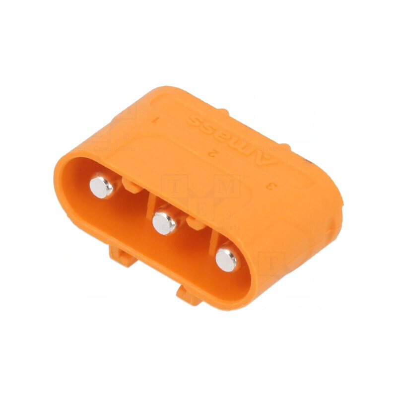 Soclu Alimentare DC LC Tată 3 PIN PCB THT Portocaliu | Electronic-mag.ro | Componente Electronice