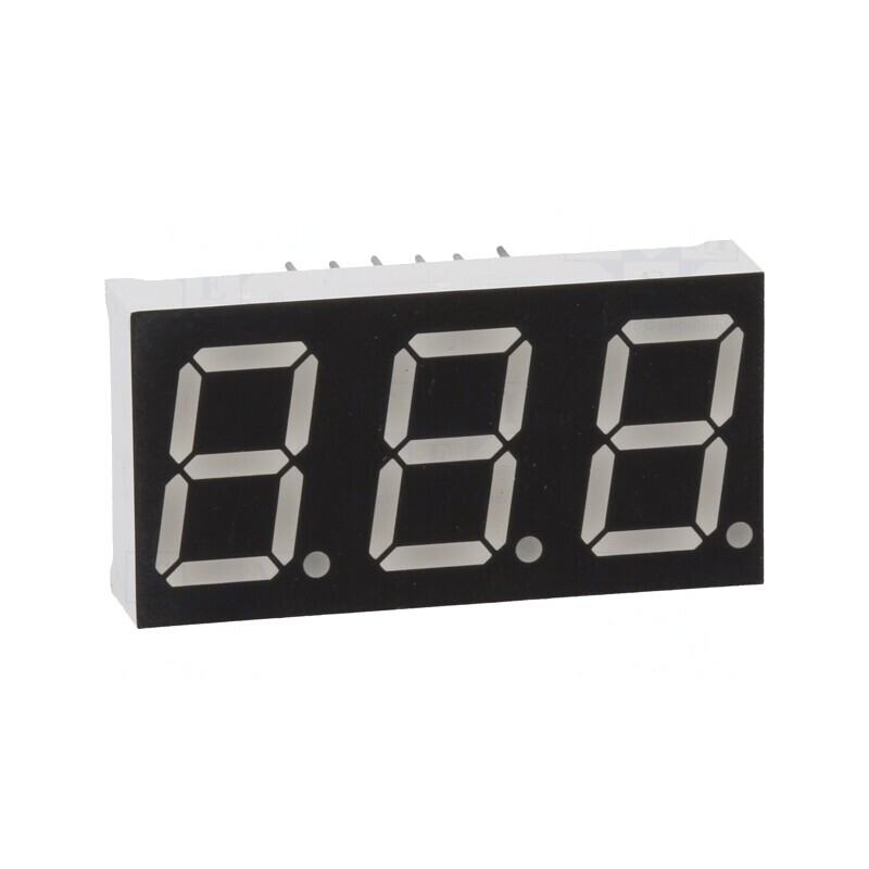 Afișaj LED cu 7 Segmente 14,2mm 3 Digiti Albastru | Electronic-mag.ro | Componente Electronice