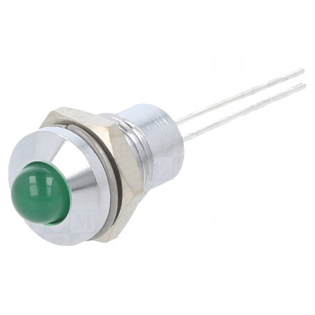 Lampă LED Verde 2,2V Ø8mm Metal 2 Pin | Electronic-mag.ro | Componente Electronice