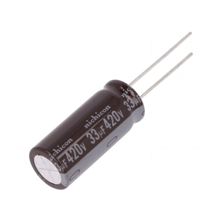 Condensator Electrolitic THT 33uF 420V 12.5x31.5mm 20% | Electronic-mag.ro | Componente Electronice
