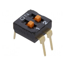 Comutator DIP-SWITCH 2 Secțiuni ON-OFF 24VDC | Electronic-mag.ro | Componente Electronice
