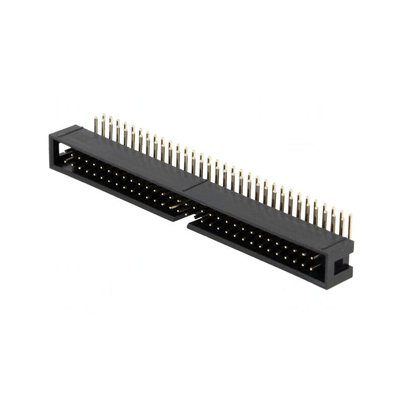 Soclu IDC tată 64 pini 90° THT aurit 2,54mm negru | Electronic-mag.ro | Componente Electronice
