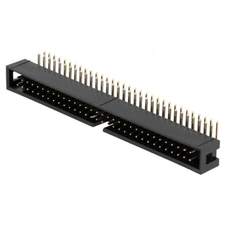 Soclu IDC tată 64 pini 90° THT aurit 2,54mm negru | Electronic-mag.ro | Componente Electronice
