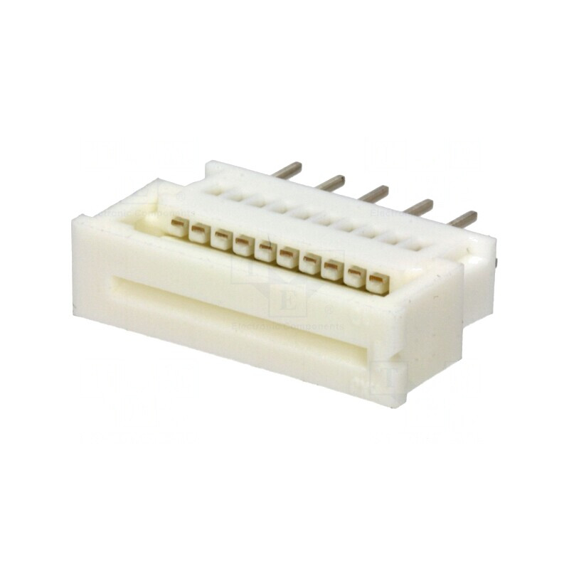 Conector FFC/FPC Drept 10 PIN ZIF THT 200V 1A | Electronic-mag.ro | Componente Electronice