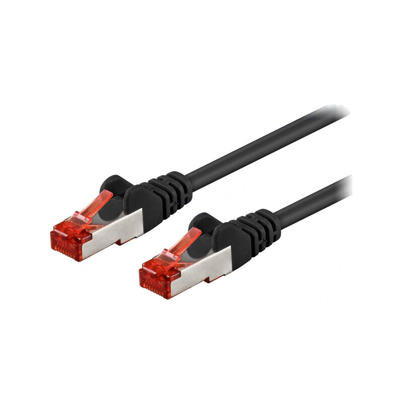 Cablu Patch S/FTP Cat6 Negru 0,25m | Electronic-mag.ro | Componente Electronice