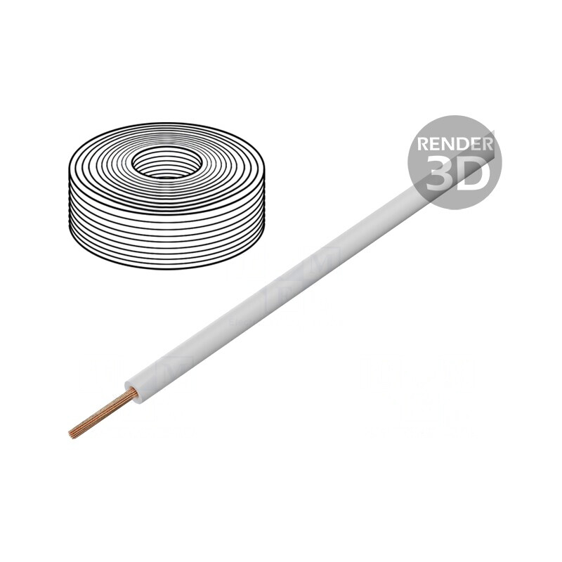 Cablu Cupru Litat 2,5mm2 Alb LSZH 450/750V | Electronic-mag.ro | Componente Electronice