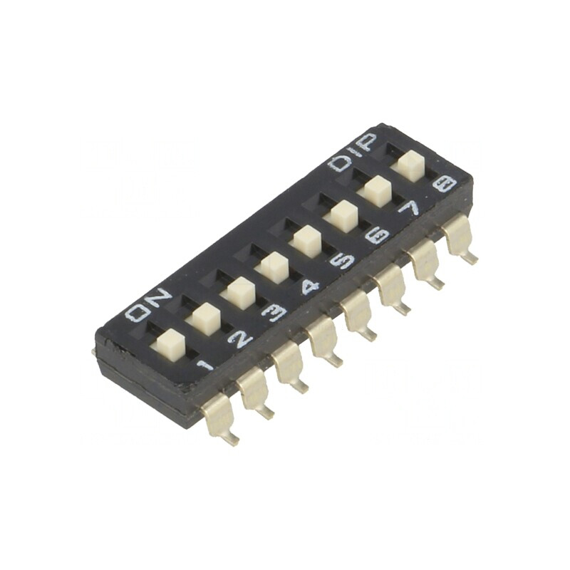 Comutator DIP-SWITCH 8 Secțiuni SMT 0.1A 50VDC | Electronic-mag.ro | Componente Electronice