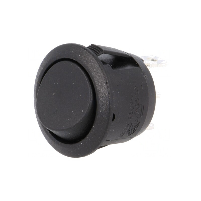 Întrerupător basculant ON-ON 10A/250VAC negru | Electronic-mag.ro | Componente Electronice