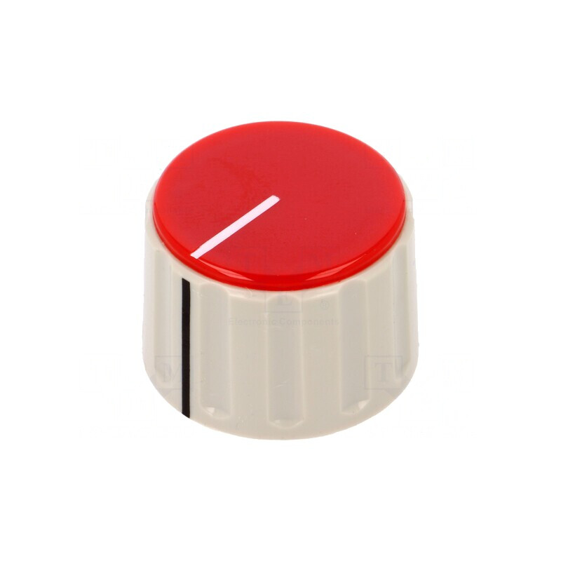 Buton rotativ gri roșu cu indicator 6mm | Electronic-mag.ro | Componente Electronice