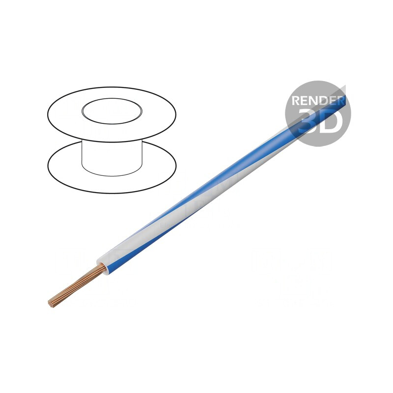 Cablu Electric Cu 1,5mm2 PVC Alb-Albastru 300V/500V | Electronic-mag.ro | Componente Electronice