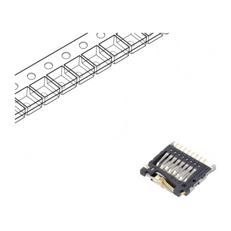 Conector microSD push-pull top mount | Electronic-mag.ro | Componente Electronice