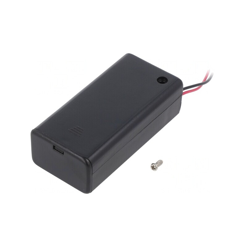 Suport Baterie 9V cu Comutator și Cabluri 150mm Bronz | Electronic-mag.ro | Componente Electronice