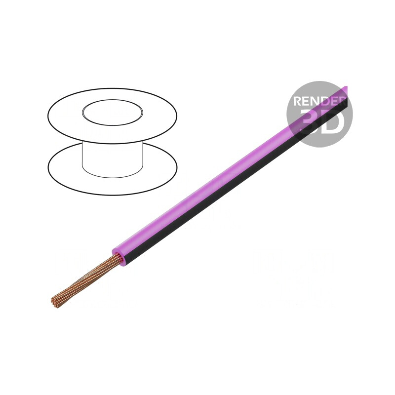 Cablu Auto Roz-Negru 0.35mm² Cu PVC 60V | Electronic-mag.ro | Componente Electronice