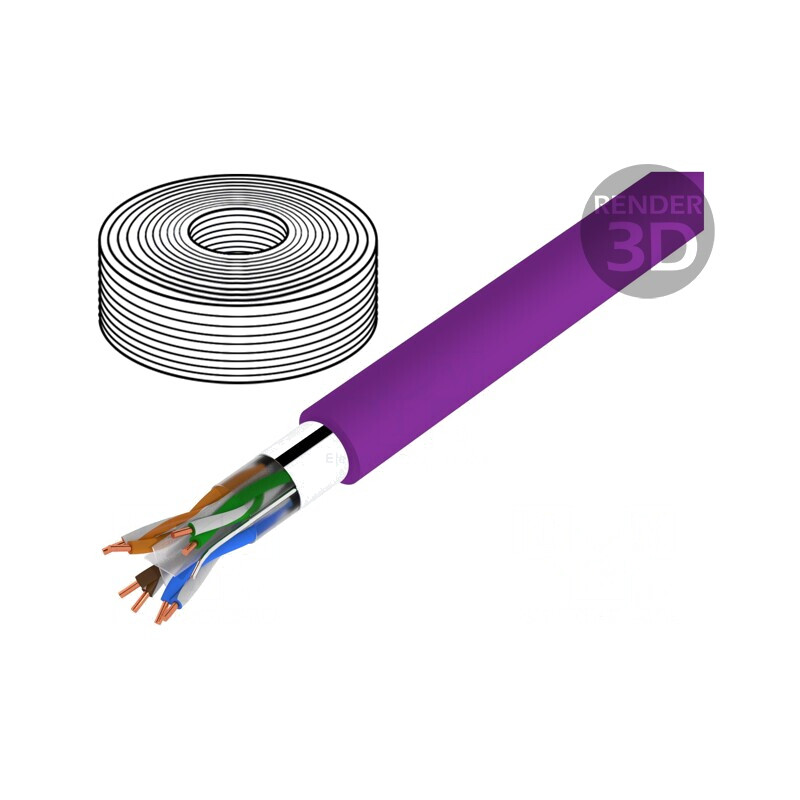 Cablu rețea F/UTP Cat6 violet 50m LSZH | Electronic-mag.ro | Componente Electronice