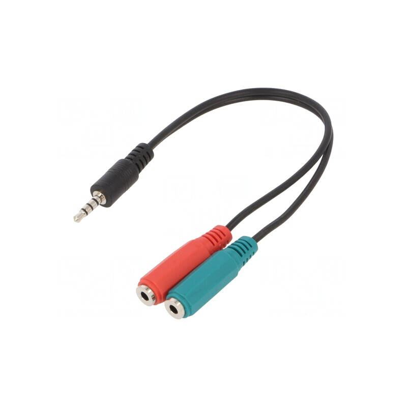 Cablu Audio Jack 3.5mm 4 Pin 0.2m Negru | Electronic-mag.ro | Componente Electronice