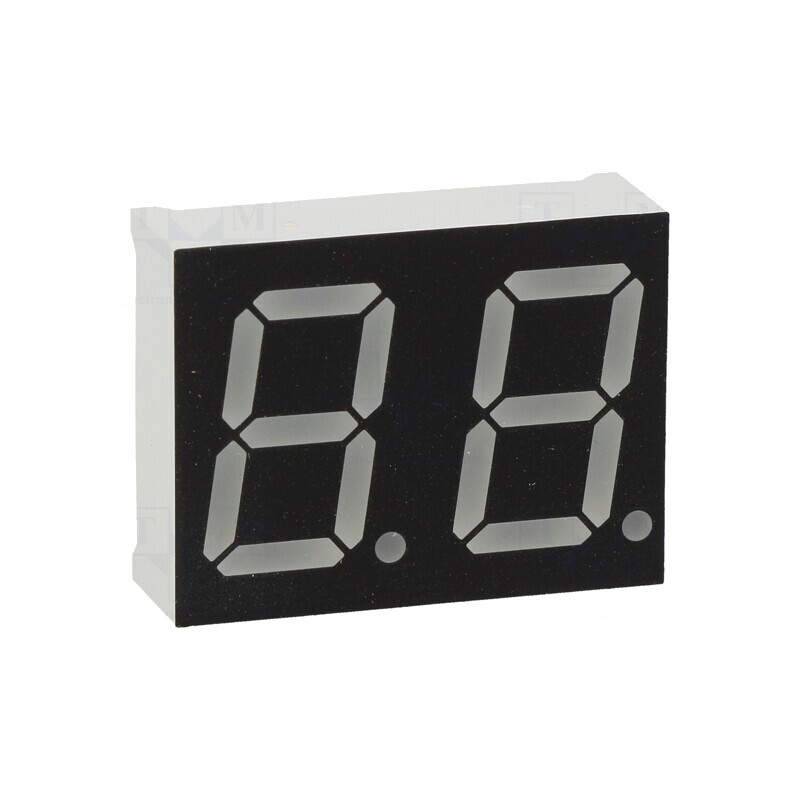 Afișaj LED 7 Segmente 14,2mm Albastru 2 Digits | Electronic-mag.ro | Componente Electronice