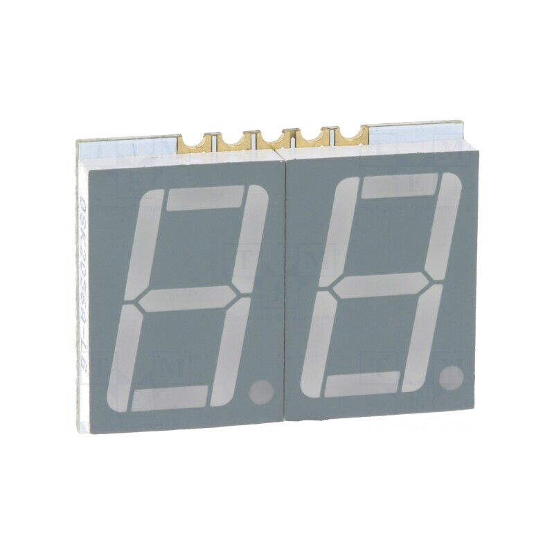 Afișaj LED 7 Segmente 14,22mm 2 Digiti Verde | Electronic-mag.ro | Componente Electronice