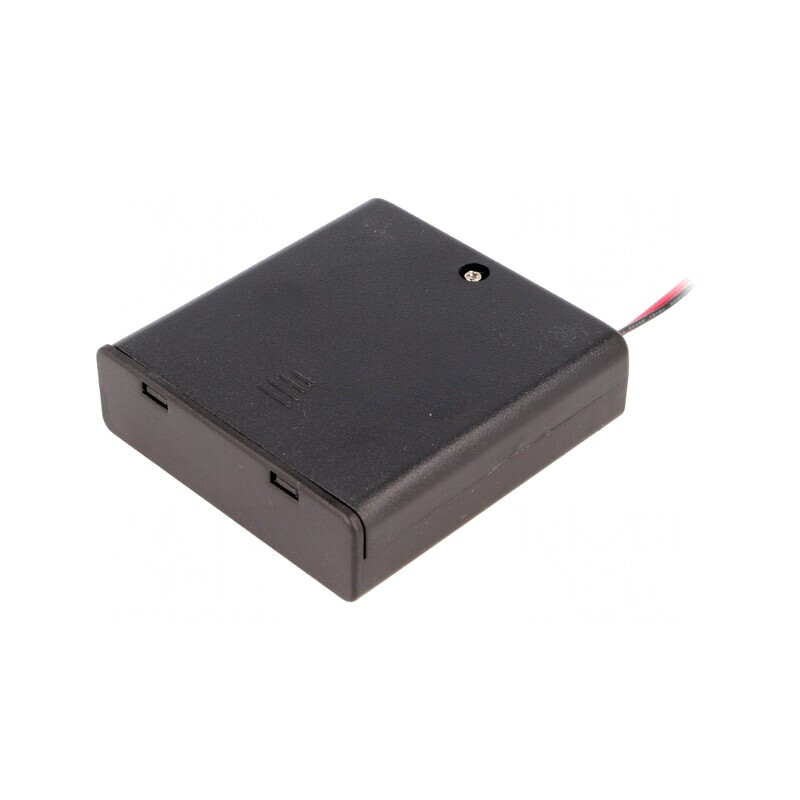 Suport Baterii AA 4x cu Cabluri 150mm Negru | Electronic-mag.ro | Componente Electronice