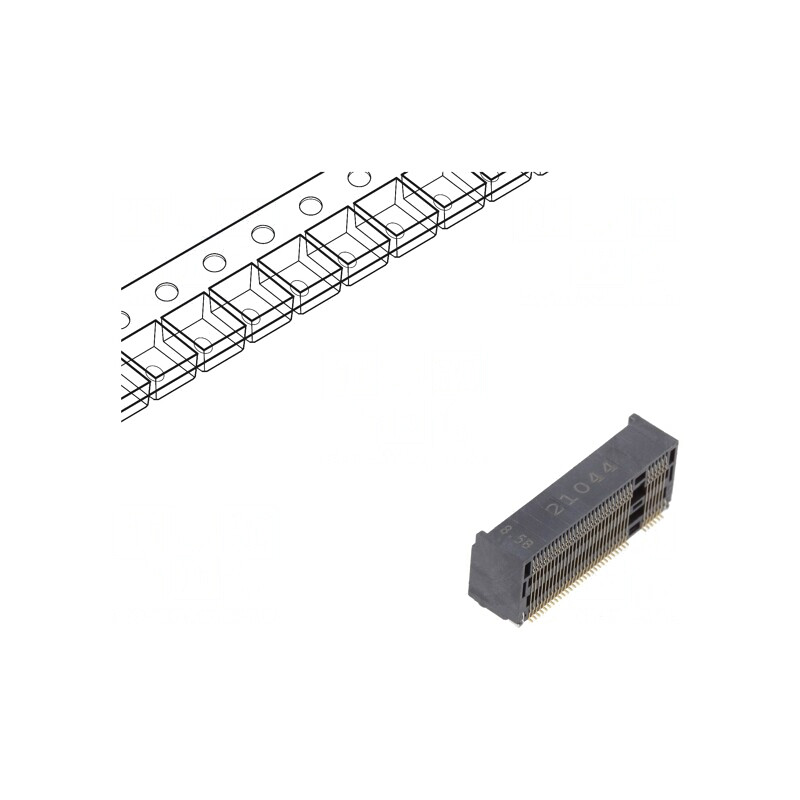Conector M.2 (NGFF) orizontal SMT 67 pini aurii | Electronic-mag.ro | Componente Electronice