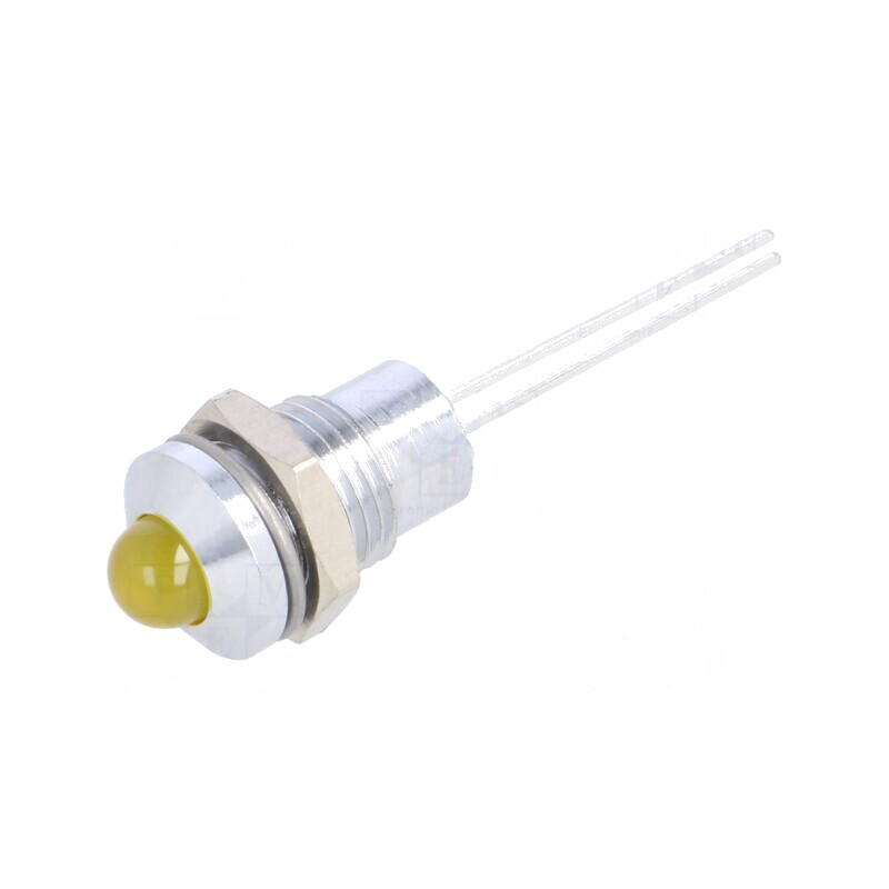 Lampă LED galbenă 2,1V DC Ø8mm 2pin | Electronic-mag.ro | Componente Electronice