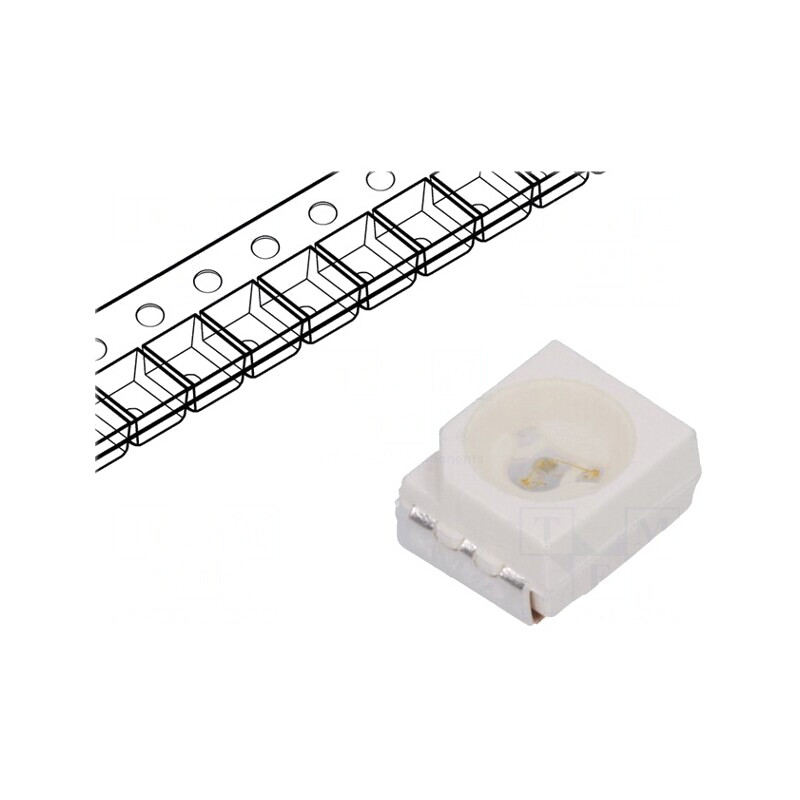 LED SMD 3528 Albastru 45-70mcd 3.5x2.8x1.9mm 120° 20mA | Electronic-mag.ro | Componente Electronice
