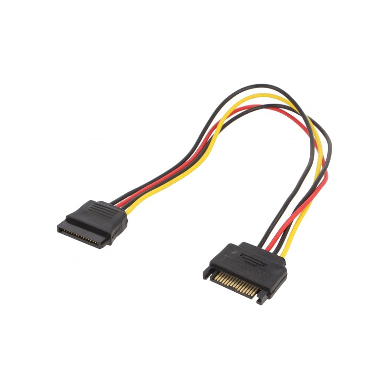 Cablu SATA 15pin Tată-Mamă 0.3m Cablexpert | Electronic-mag.ro | Componente Electronice