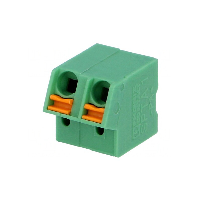 Regletă de conexiuni PCB unghi 5mm 2 piste | Electronic-mag.ro | Componente Electronice