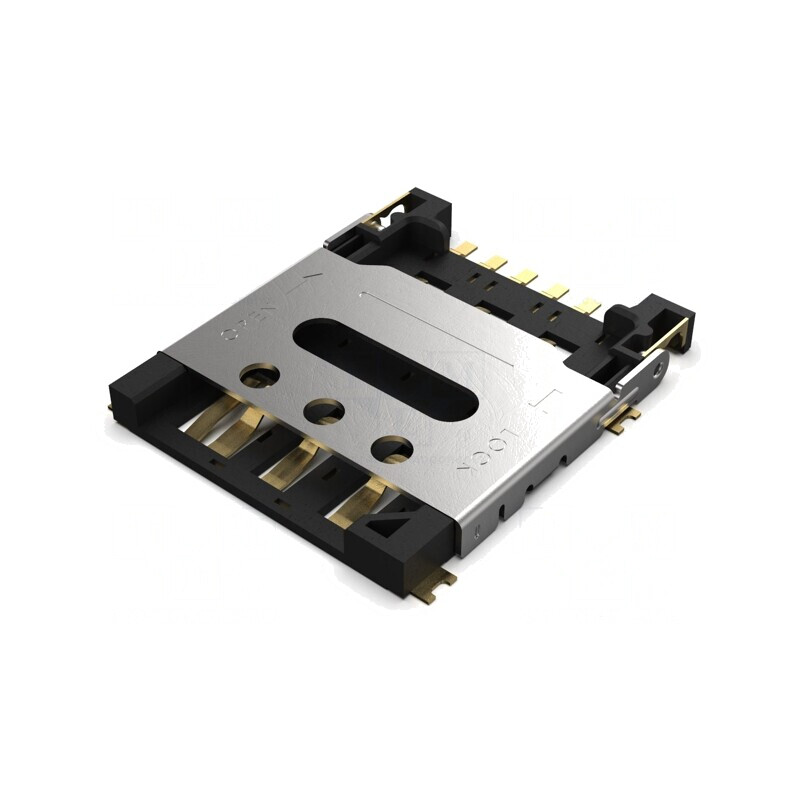 Conector pentru carduri Nano SIM cu mâner articulat SMT | Electronic-mag.ro | Componente Electronice