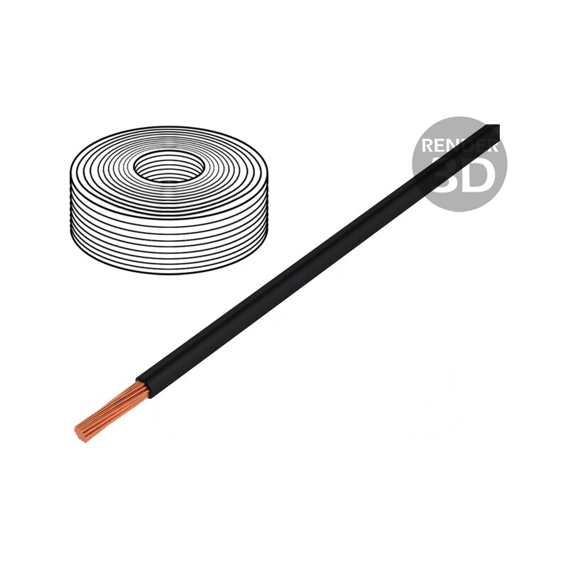Cablu Electric LifY 1x0,75mm2 PVC Negru | Electronic-mag.ro | Componente Electronice
