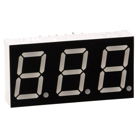 Afișaj LED 7 Segmente 14.2mm 3 Digits Roșu | Electronic-mag.ro | Componente Electronice