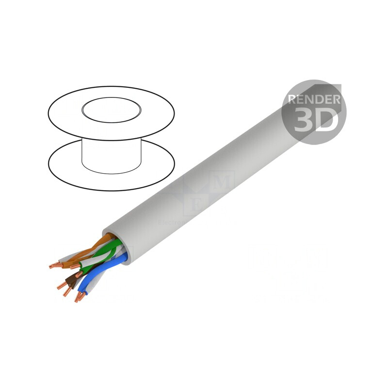 Cablu Ethernet LAN UTP Cat5e 24AWG PVC Gri | Electronic-mag.ro | Componente Electronice