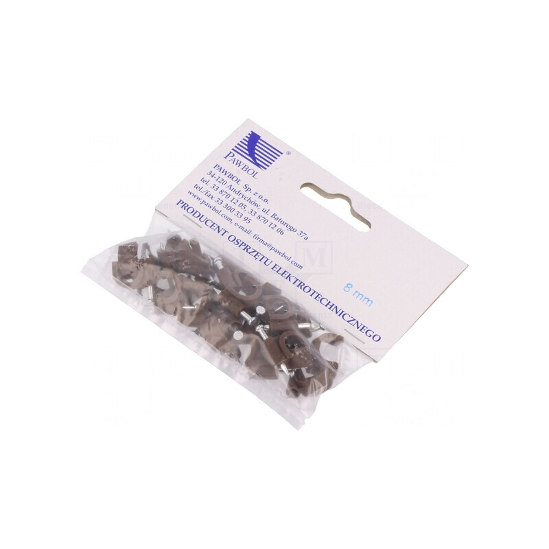 Element de susţinere maro pe cablu rotund cu cui 8mm - 25buc | Electronic-mag.ro | Componente Electronice Element de susţinere maro pe cablu rotund cu cui 8mm - 25buc | Electronic-mag.ro | Componente Electronice