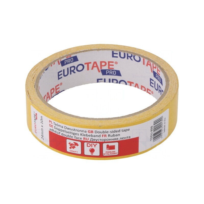 Bandă de Fixare Dublă 24mm x 10m Adeziv Acrilic | Electronic-mag.ro | Componente Electronice