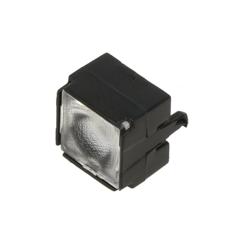 Lentilă LED Pătrată Transparentă cu Clips Negru | Electronic-mag.ro | Componente Electronice