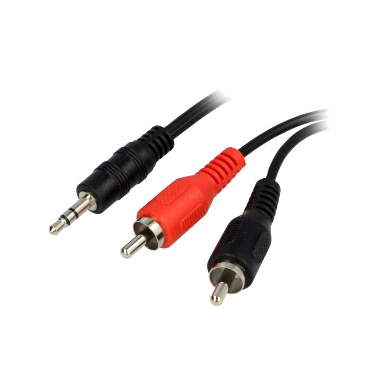 Cablu Audio Jack 3.5mm la RCA 1.2m Negru | Electronic-mag.ro | Componente Electronice