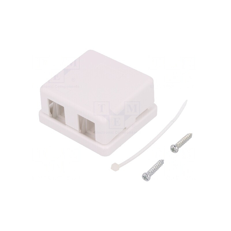 Soclu Keystone Alb 2 Porturi Murală | Electronic-mag.ro | Componente Electronice